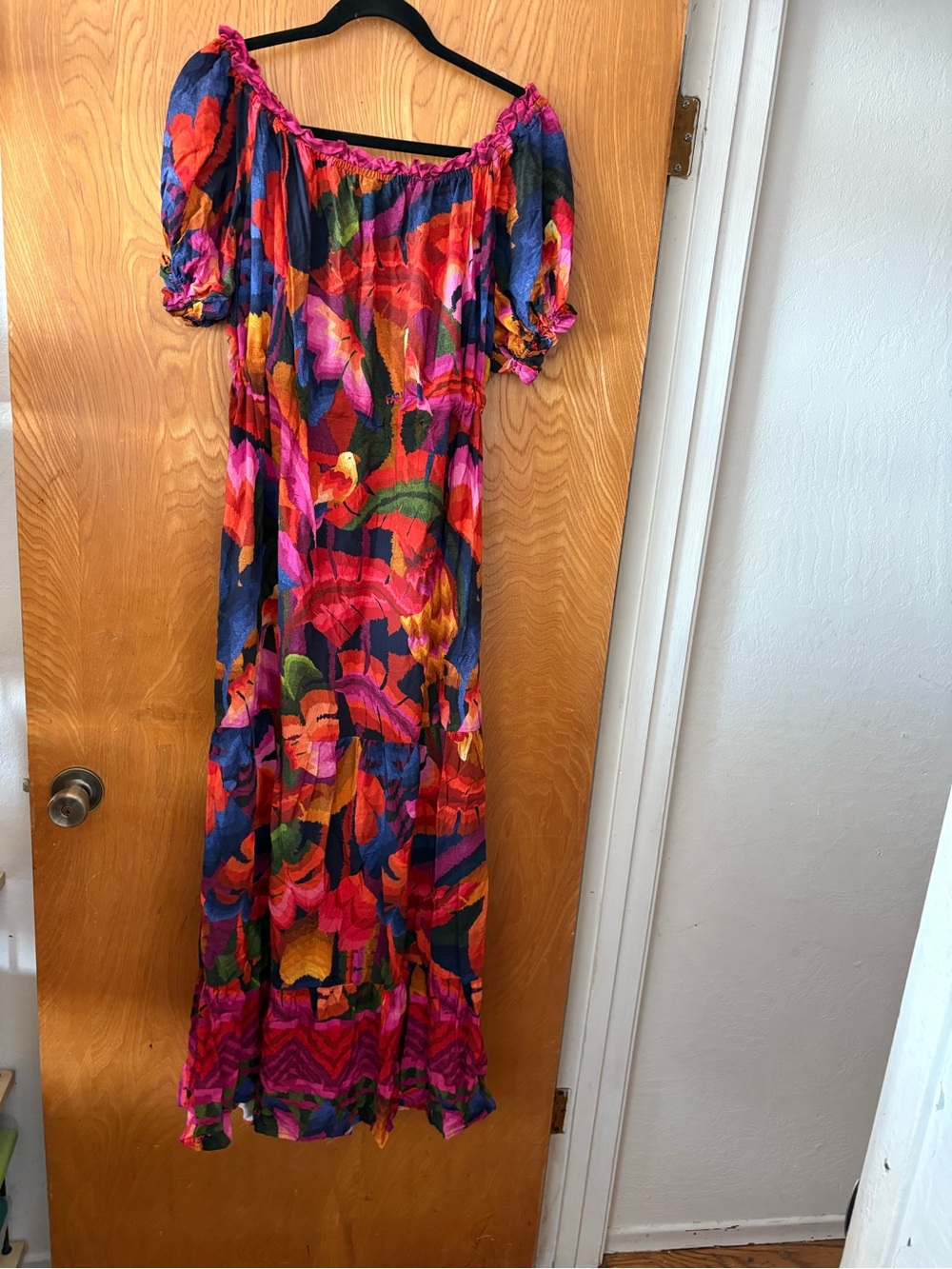 FARM Rio Vibrant Multi-Color Off-Shoulder Maxi Dress M - Picture 8 of 8